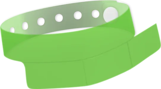 Vinyl 1 1/4" x 9 1/4" 3-Stub Snapped Solid Edge Glow wristbands