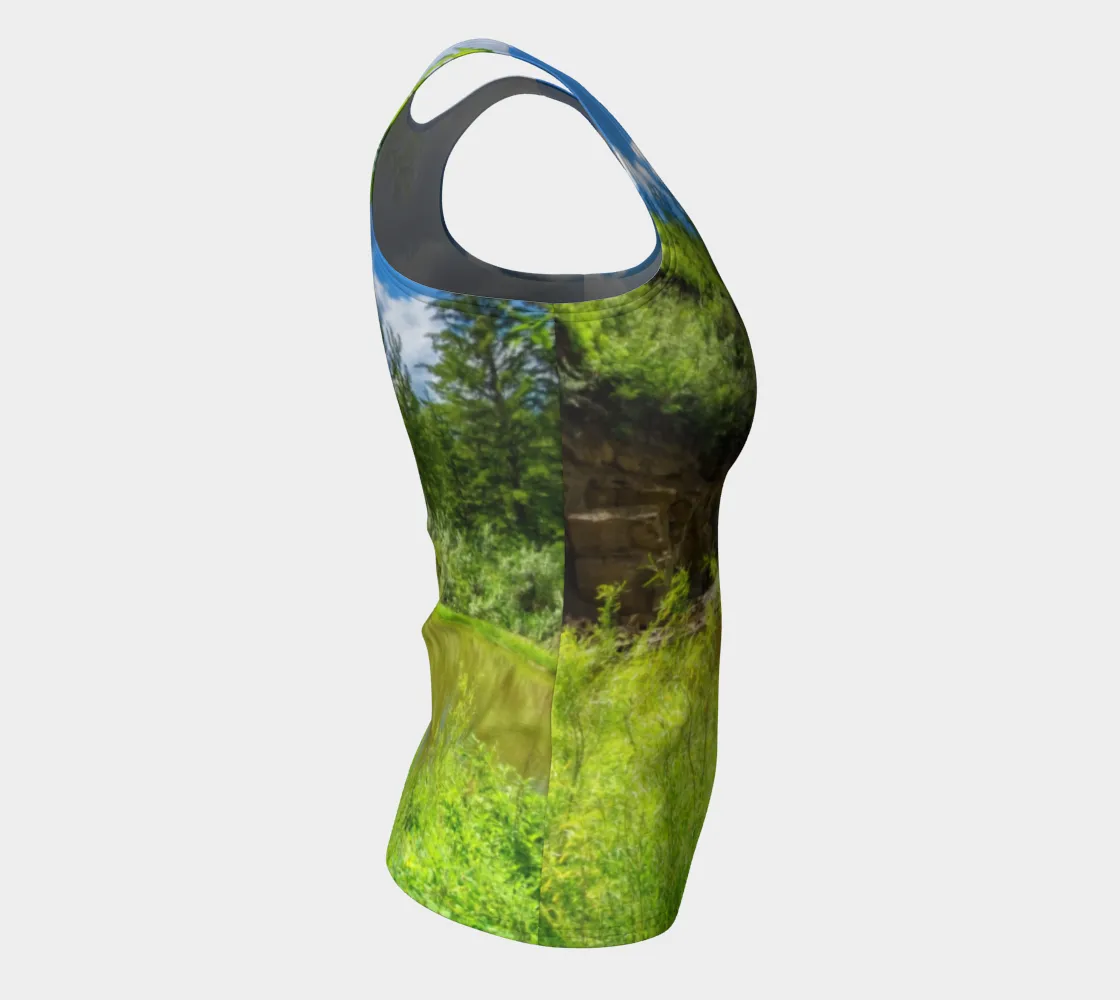 Women's All-Over Fitted Long Tank Top - Fish Creek Park Votier's Flats