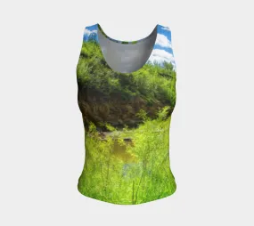 Women's All-Over Fitted Long Tank Top - Fish Creek Park Votier's Flats