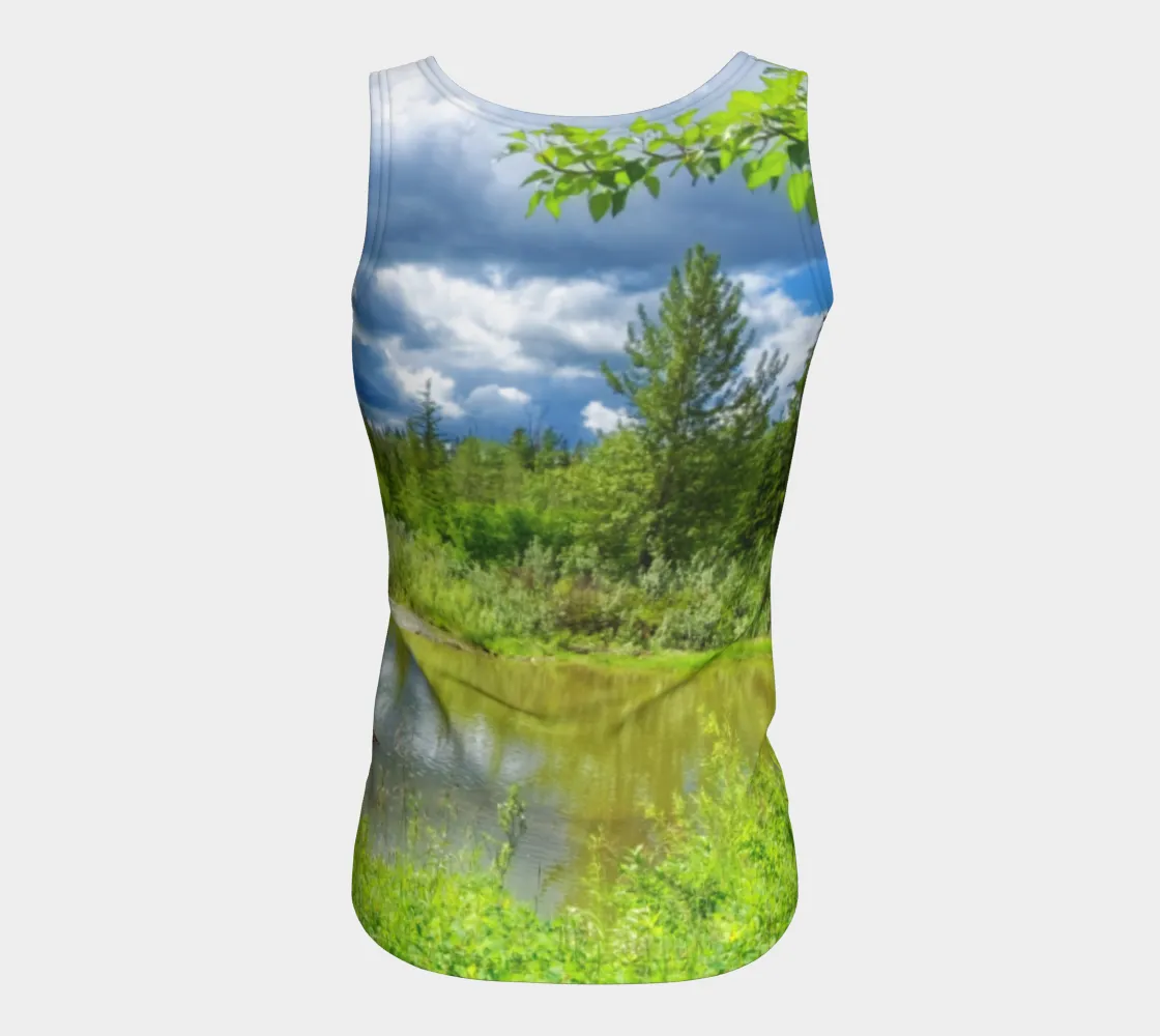Women's All-Over Fitted Long Tank Top - Fish Creek Park Votier's Flats