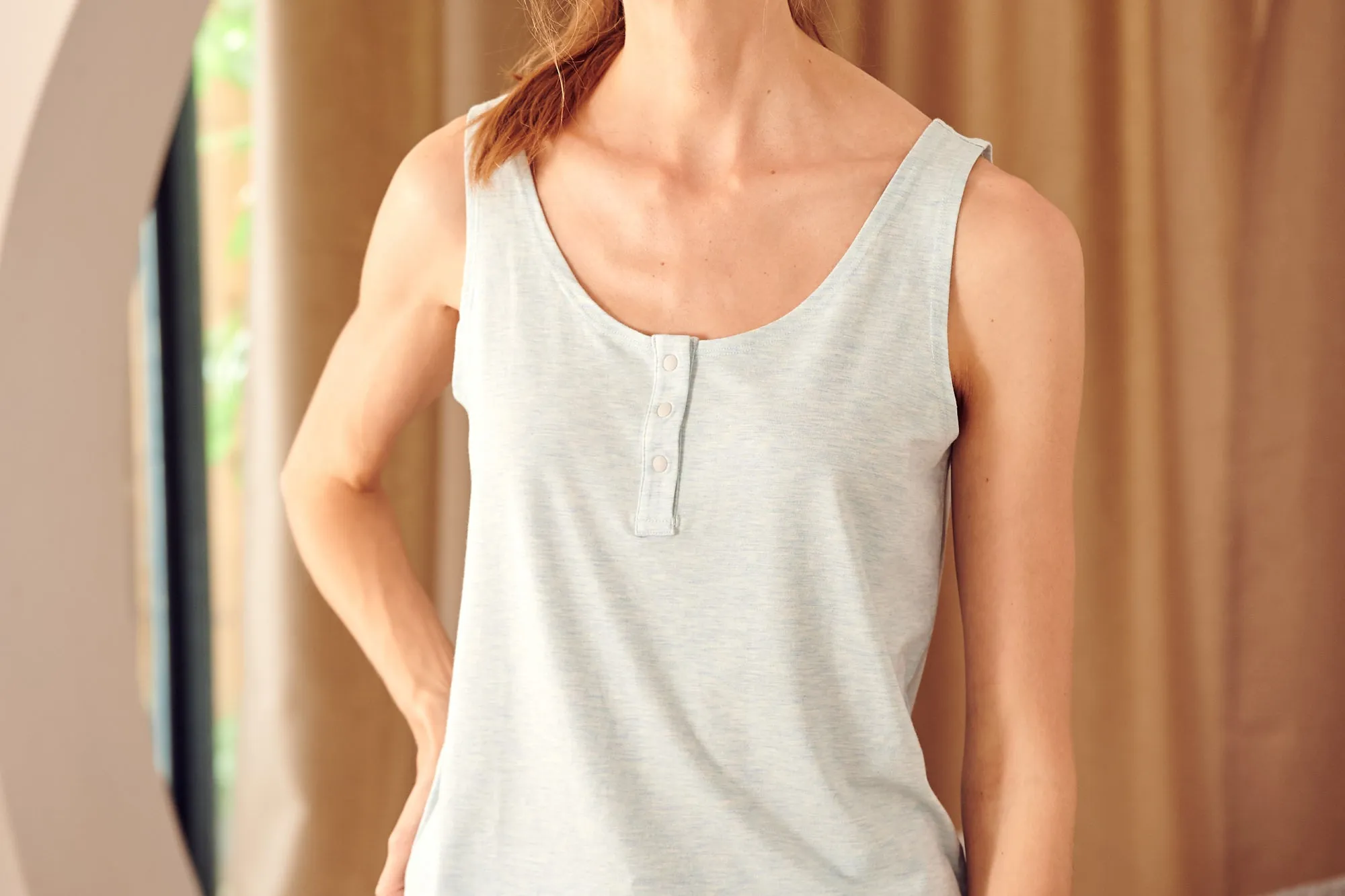 Women's Basics Henley Tank Top