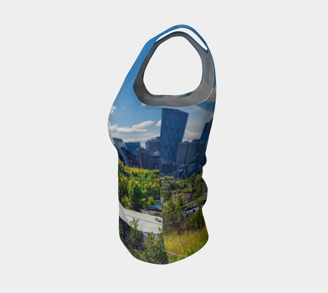 Women's Fitted Long Tank Top - Downtown Calgary McHugh Bluff Fall