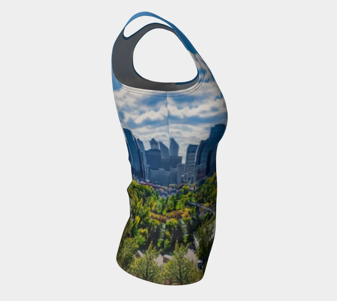 Women's Fitted Long Tank Top - Downtown Calgary McHugh Bluff Fall