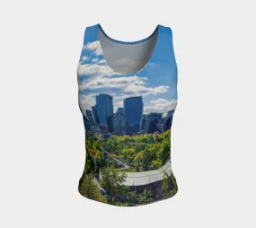 Women's Fitted Long Tank Top - Downtown Calgary McHugh Bluff Fall