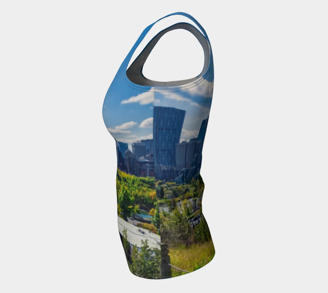 Women's Fitted Long Tank Top - Downtown Calgary McHugh Bluff Fall