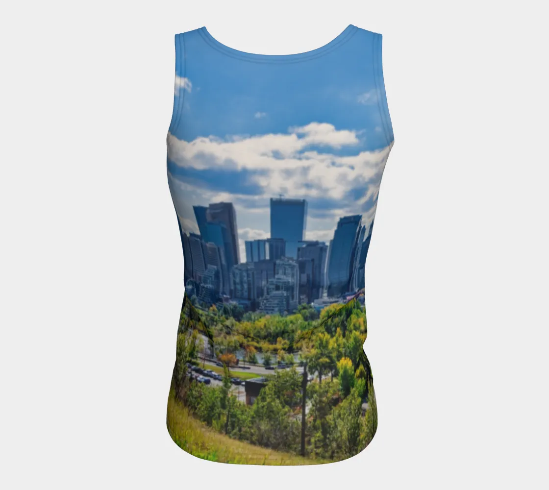 Women's Fitted Long Tank Top - Downtown Calgary McHugh Bluff Fall