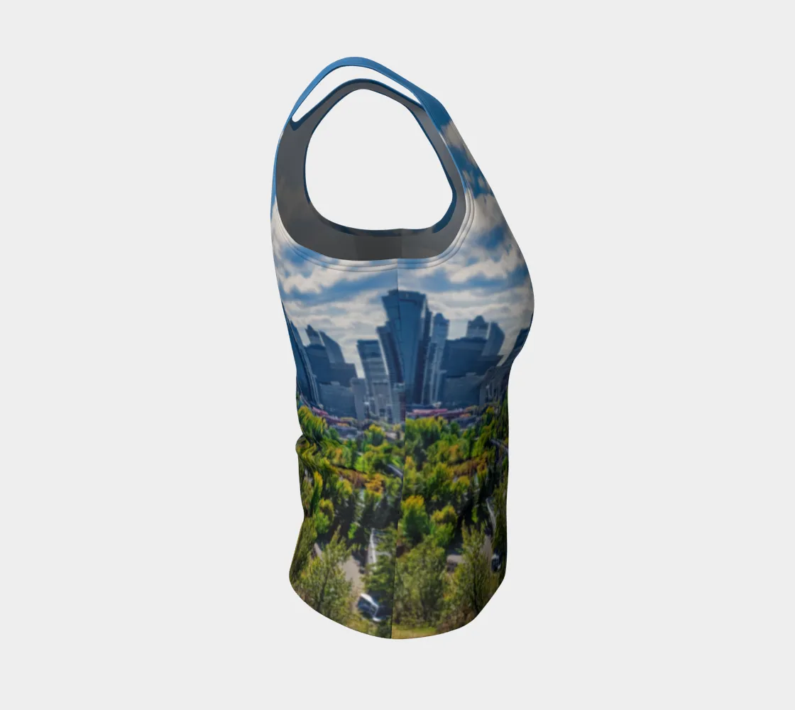 Women's Fitted Long Tank Top - Downtown Calgary McHugh Bluff Fall