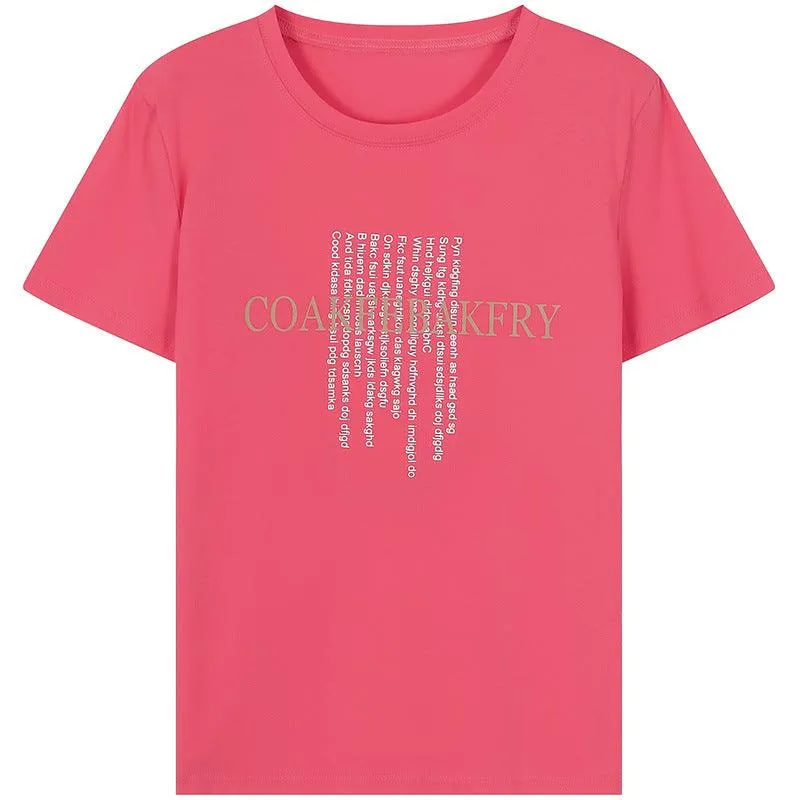 Women's loose t-shirts cotton student shirts