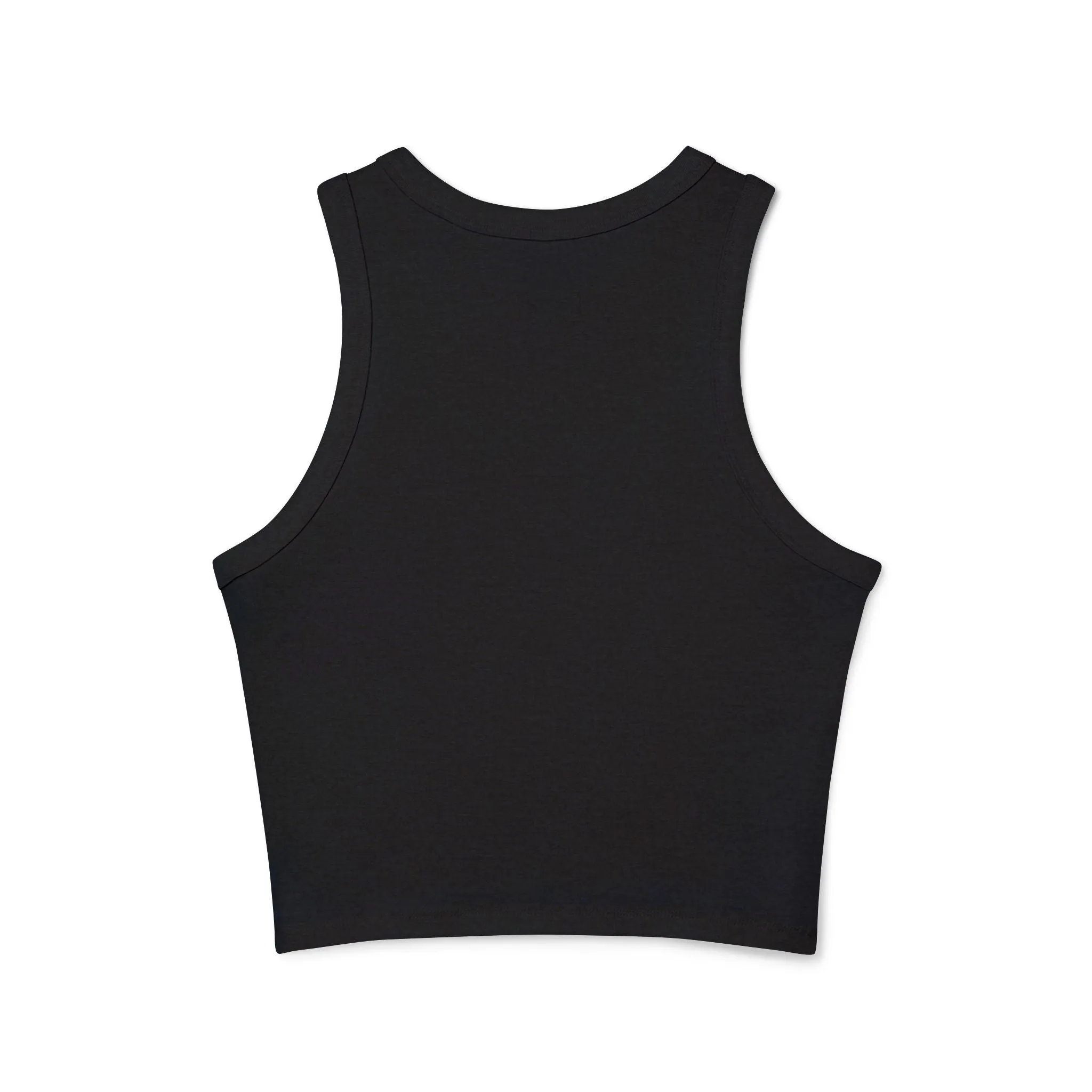 Women's Micro Rib Racer Tank Top – Happy Sun Design with 'What's Your Aura?'"