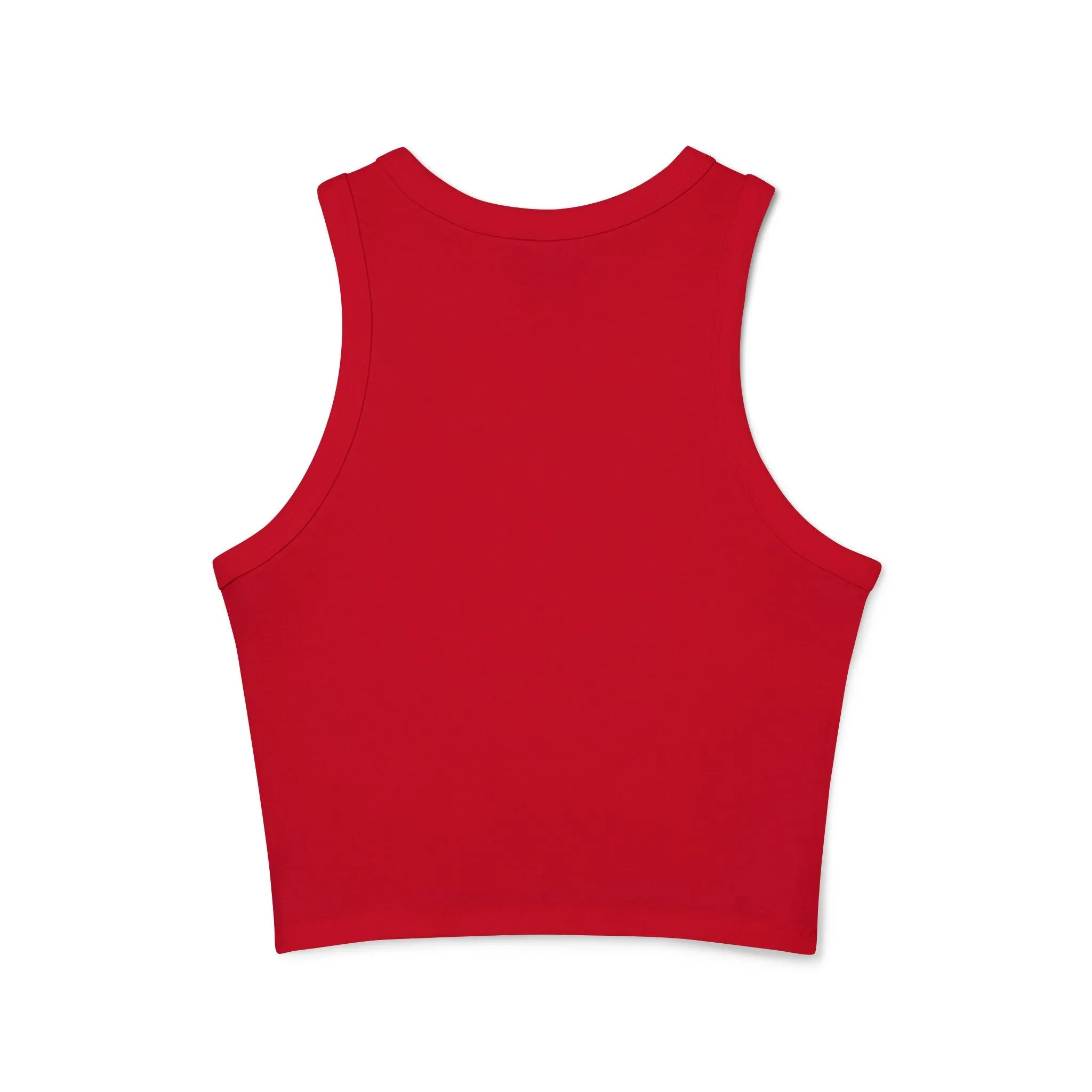 Women's Micro Rib Racer Tank Top – Happy Sun Design with 'What's Your Aura?'"
