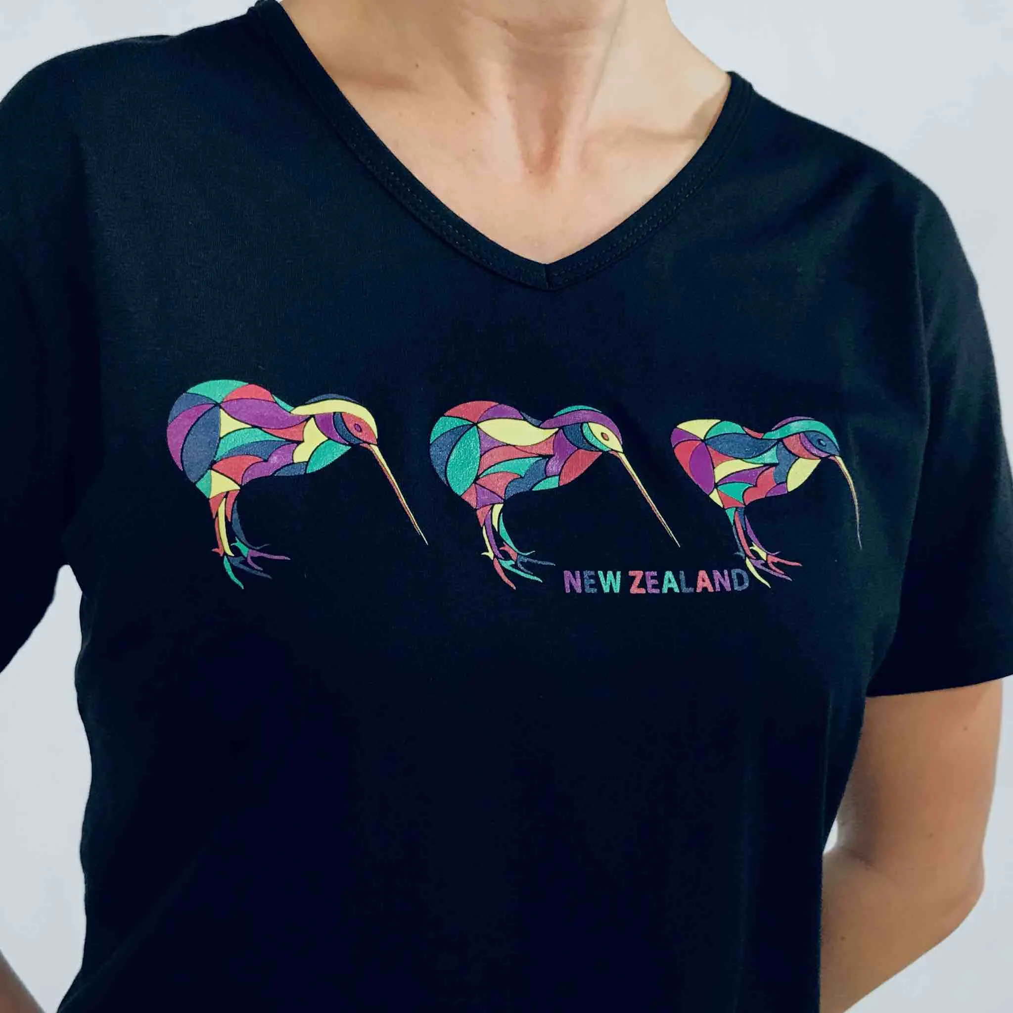 Womens New Zealand T Shirt - Mosaic Kiwi