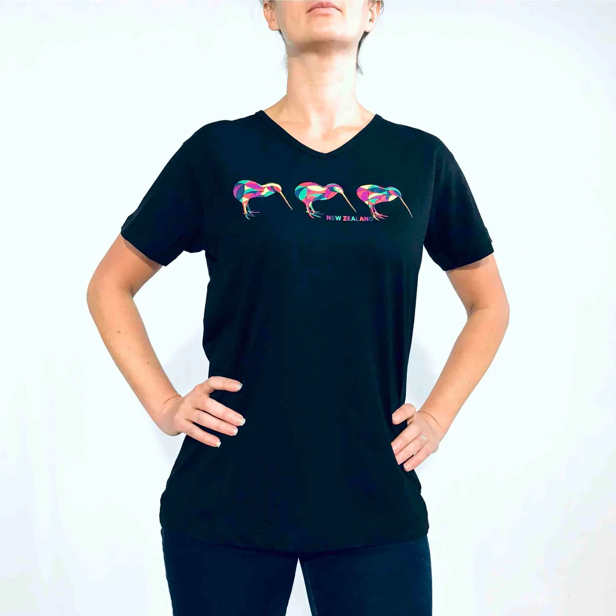 Womens New Zealand T Shirt - Mosaic Kiwi