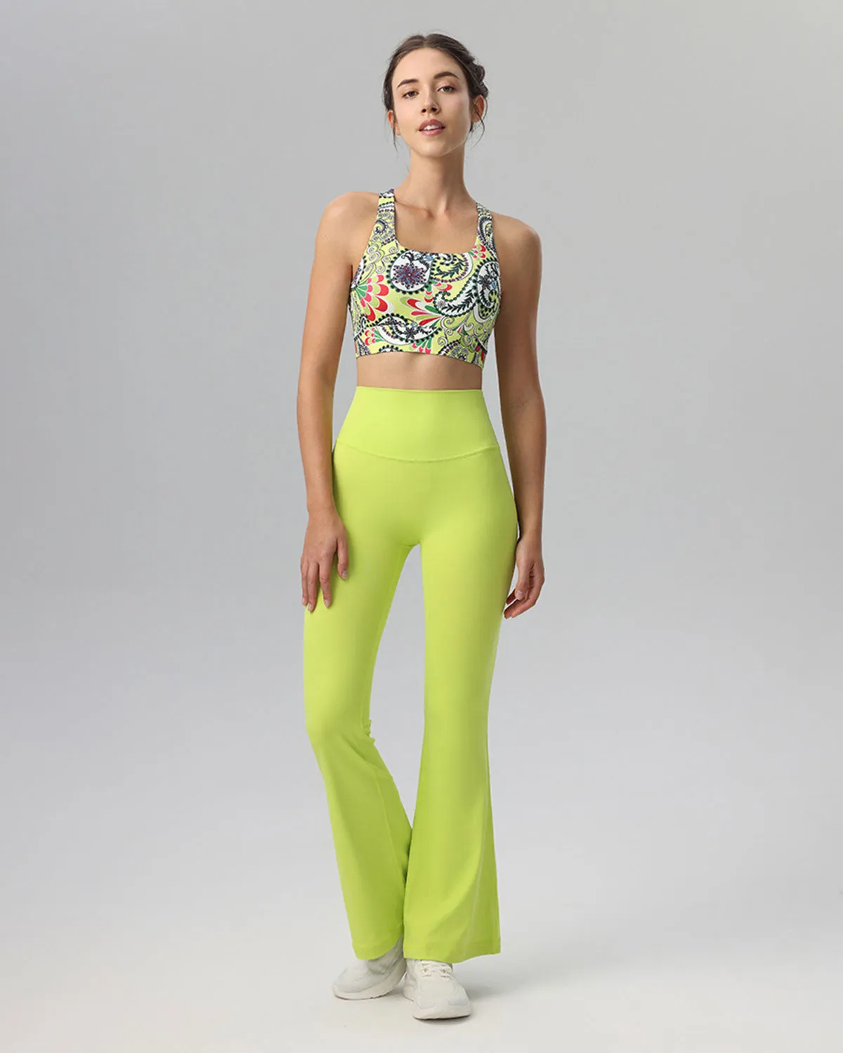 Yellow Floral Cutout Tank Top - Medium Support