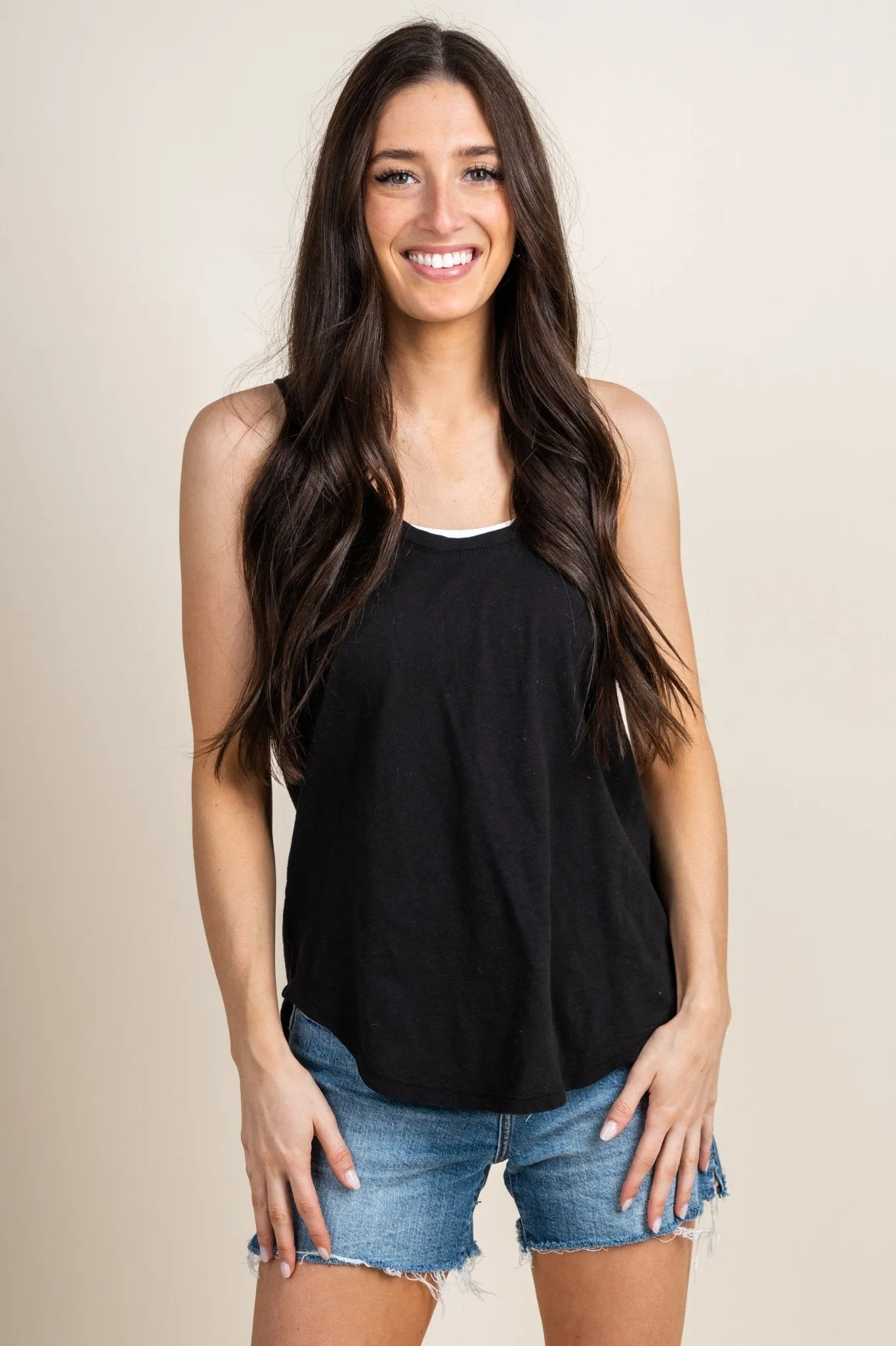Z Supply relaxed slub tank top black
