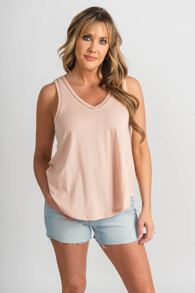Z Supply Vagabond lace tank top rose