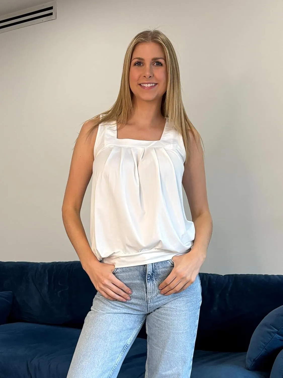 Zeagoo  Tank Tops Square Neck Loose Fit Going Out Tops